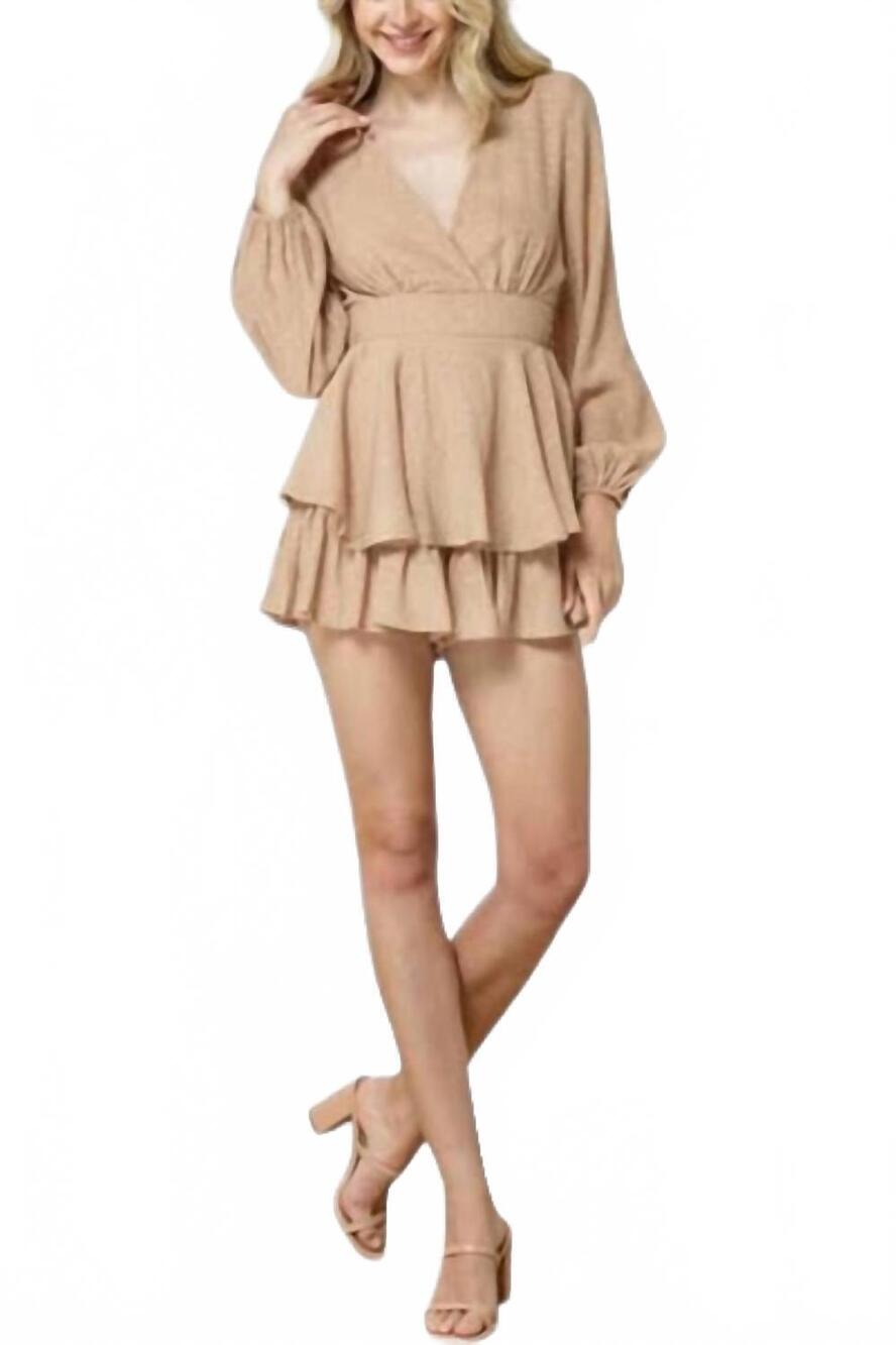NEW ILLA ILLA wrinkle woven romper in oatmeal